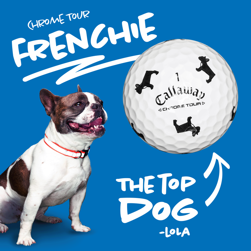 Chrome Tour Small Dogs: Black French Bulldog Golfbälle - View 2
