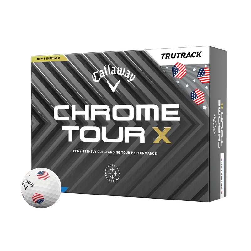 Limiterte Auflage Chrome Tour X USA TruTrack Golfb&auml;lle (Dutzend) - View 1