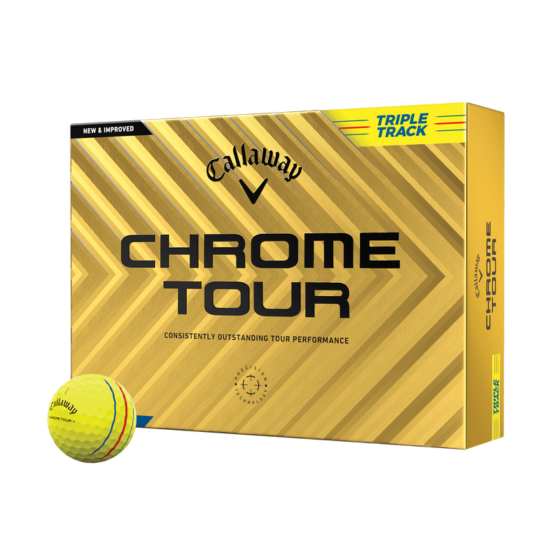 Chrome Tour Triple Track Yellow Golfbälle - View 1