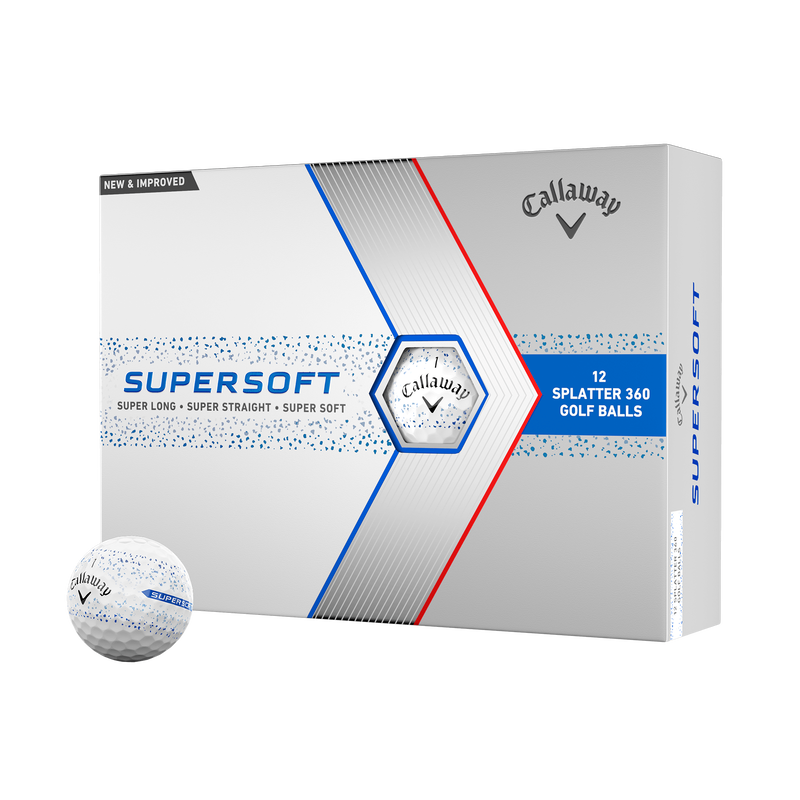 Limitierte Auflage Supersoft Splatter 360 Blue Golfbälle (Dutzend) - View 1