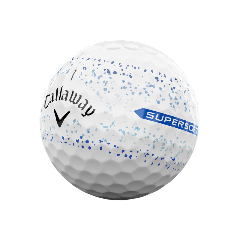 Limitierte Auflage Supersoft Splatter 360 Blue Golfbälle (Dutzend) - View 2