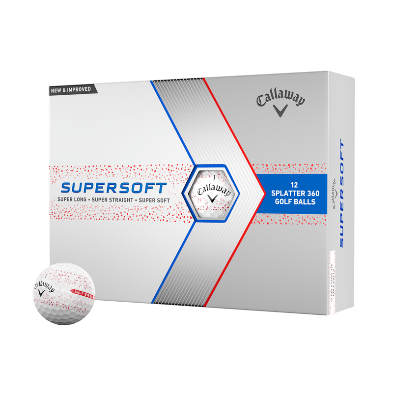 Limitierte Auflage Supersoft Splatter 360 Red Golfbälle (Dutzend) - View 1
