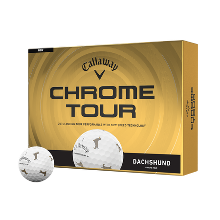Chrome Tour Dachshund Dog Golf Balls