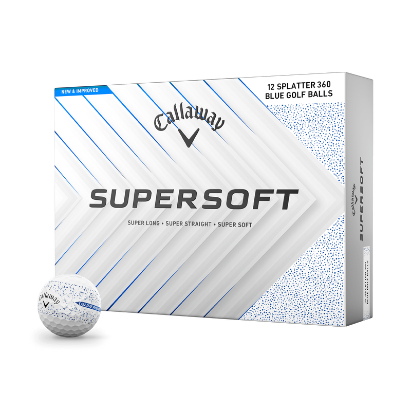Supersoft Splatter 360 Blue Golfbälle (Dutzend) - View 1