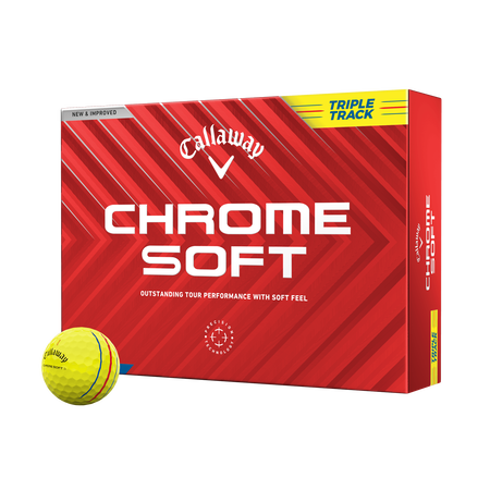 Chrome Soft Triple Track Yellow Golfbälle