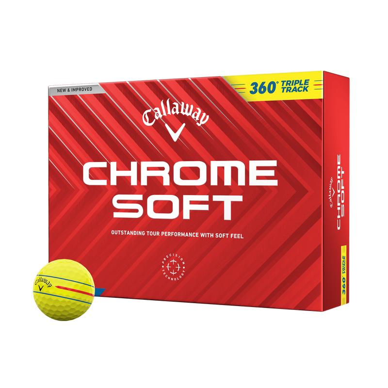 Chrome Soft 360 Triple Track Yellow Golfbälle - View 1