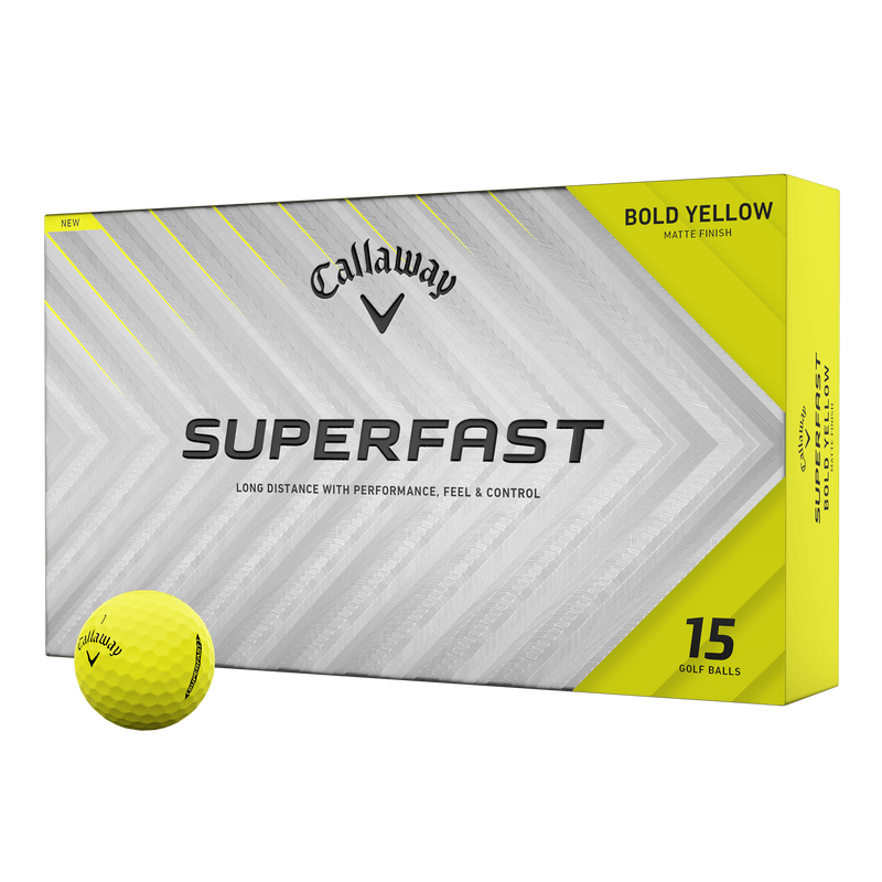 Superfast Bold Yellow 15er-Pack Golfb&auml;lle - View 1
