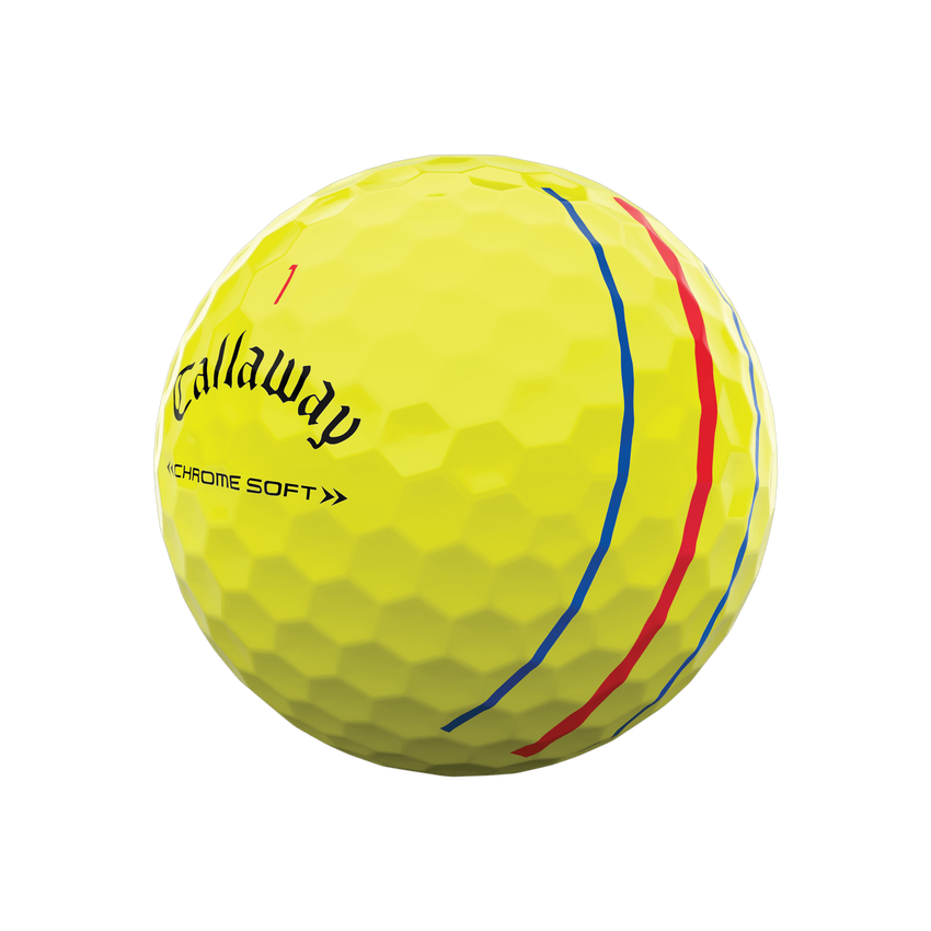 Chrome Soft Triple Track Yellow Golfbälle (Dutzend) - View 2