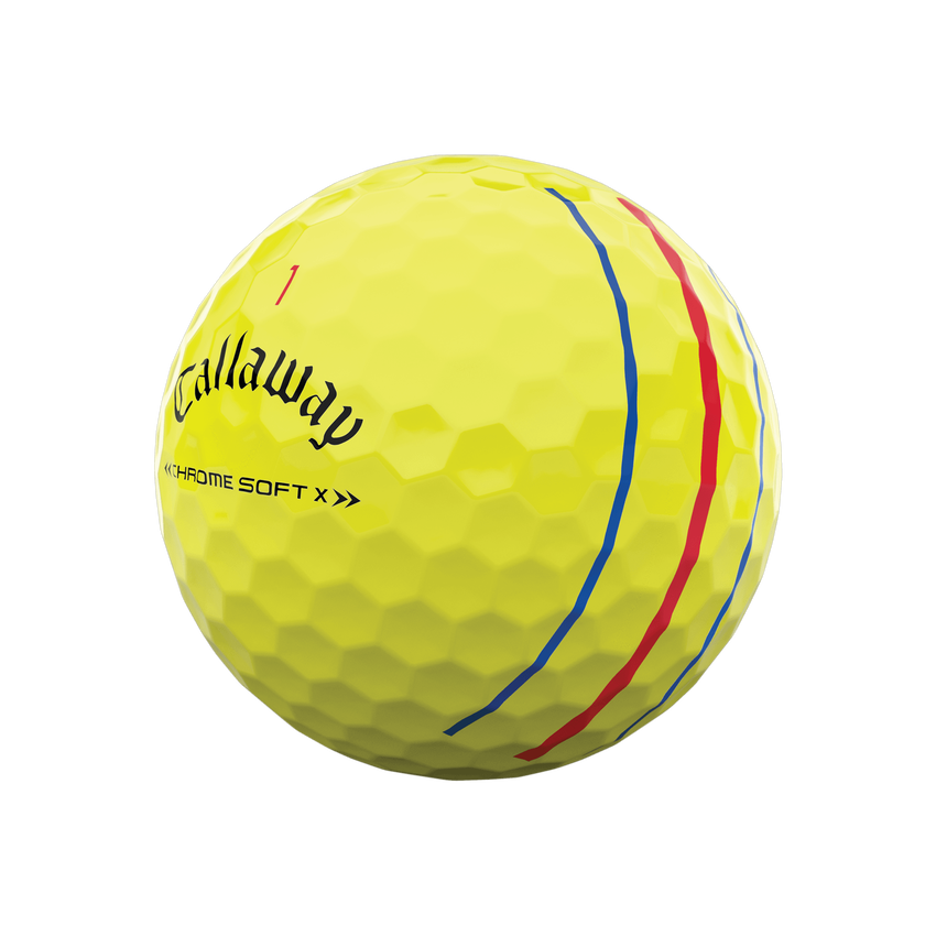 Chrome Soft X Triple Track Yellow Golfbälle (Dutzend) - View 2