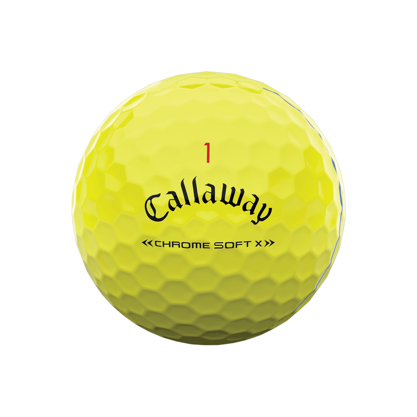 Chrome Soft X Triple Track Yellow Golfbälle (Dutzend) - View 3