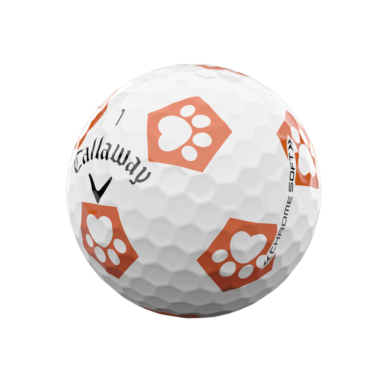 Limited Edition Chrome Soft Truvis Hundepfoten Golfbälle (Dutzend) - View 1
