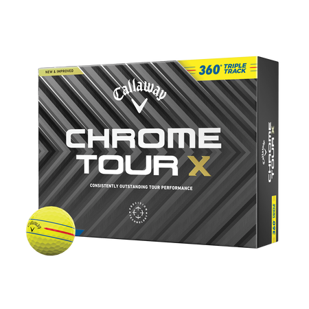 Chrome Tour X 360 Triple Track Yellow Golfbälle