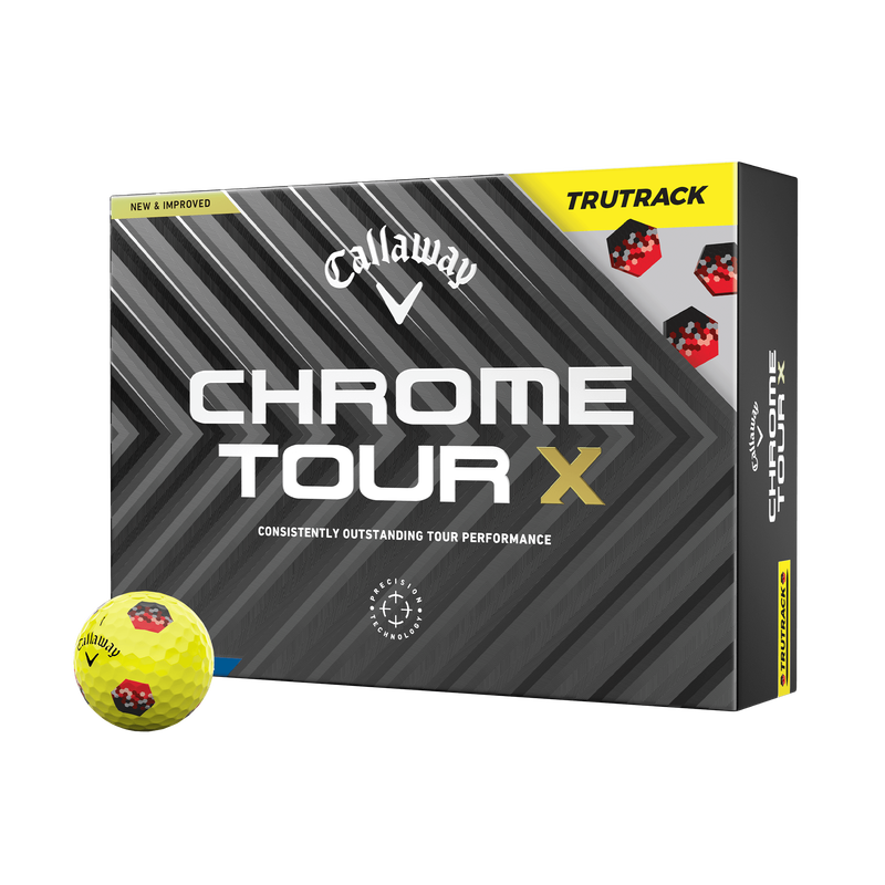Chrome Tour X TruTrack Yellow Golfbälle - View 1