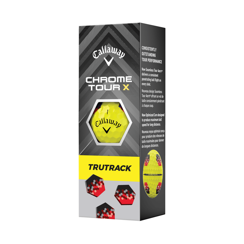 Chrome Tour X TruTrack Yellow Golfbälle - View 5