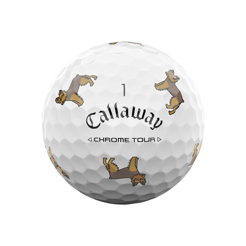 Chrome Tour Small Dogs: Yorkie Golf Balls - View 3