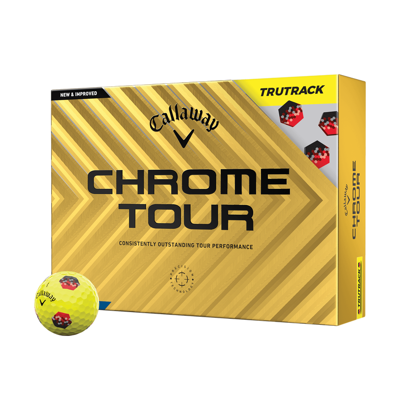 Chrome Tour TruTrack Yellow Golfbälle - View 1