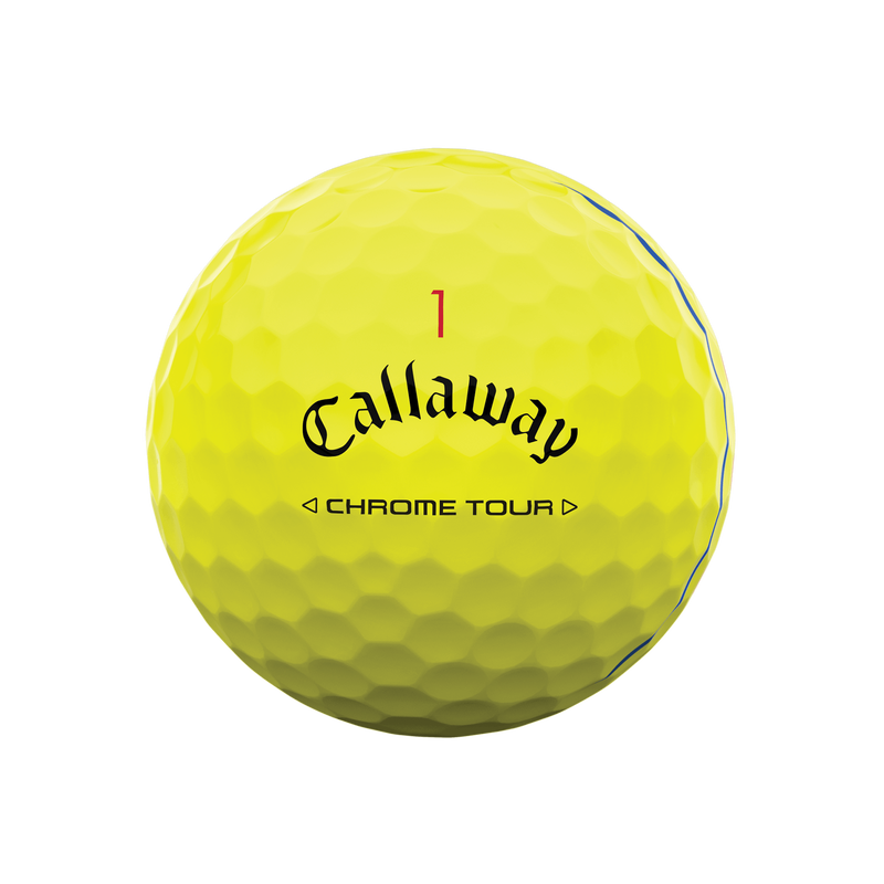 Chrome Tour Triple Track Yellow Golfbälle - View 3