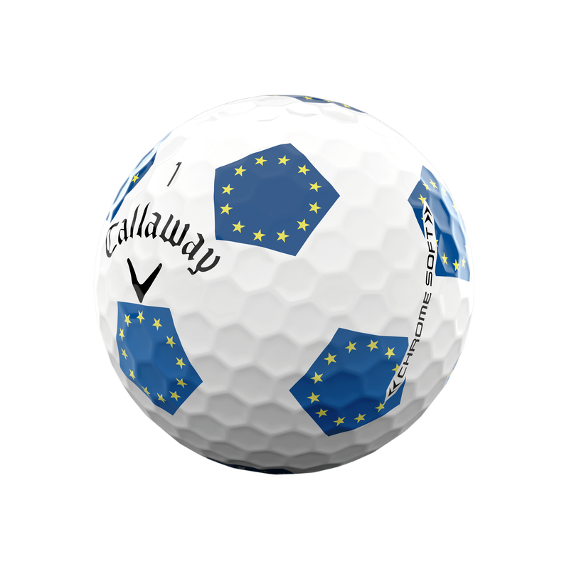 Limiterte Auflage Chrome Soft Truvis Team Europe Golfbälle (Dutzend) - View 1