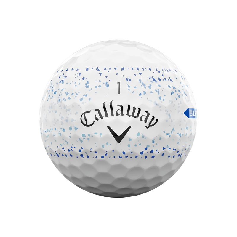 Limitierte Auflage Supersoft Splatter 360 Blue Golfbälle (Dutzend) - View 3