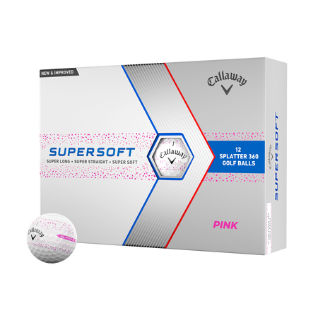 Limitierte Auflage Supersoft Splatter 360 Pink Golfbälle (Dutzend)