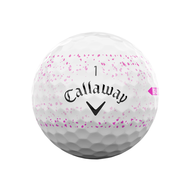 Limitierte Auflage Supersoft Splatter 360 Pink Golfbälle (Dutzend) - View 3