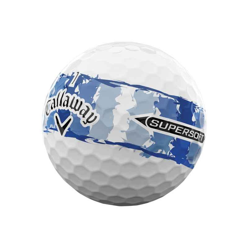 Supersoft Distressed Blue Stripe Golf Balls - View 3
