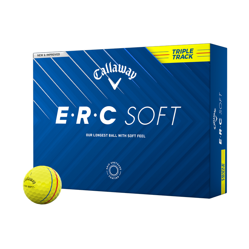 E•R•C Soft Triple Track Yellow Golf Balls - View 1