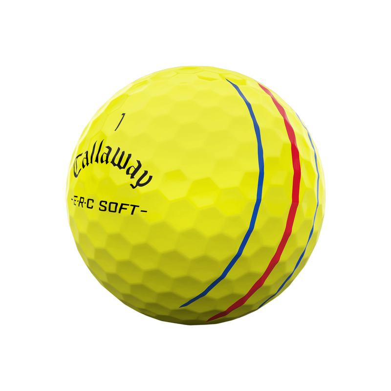 E•R•C Soft Triple Track Yellow Golf Balls - View 2