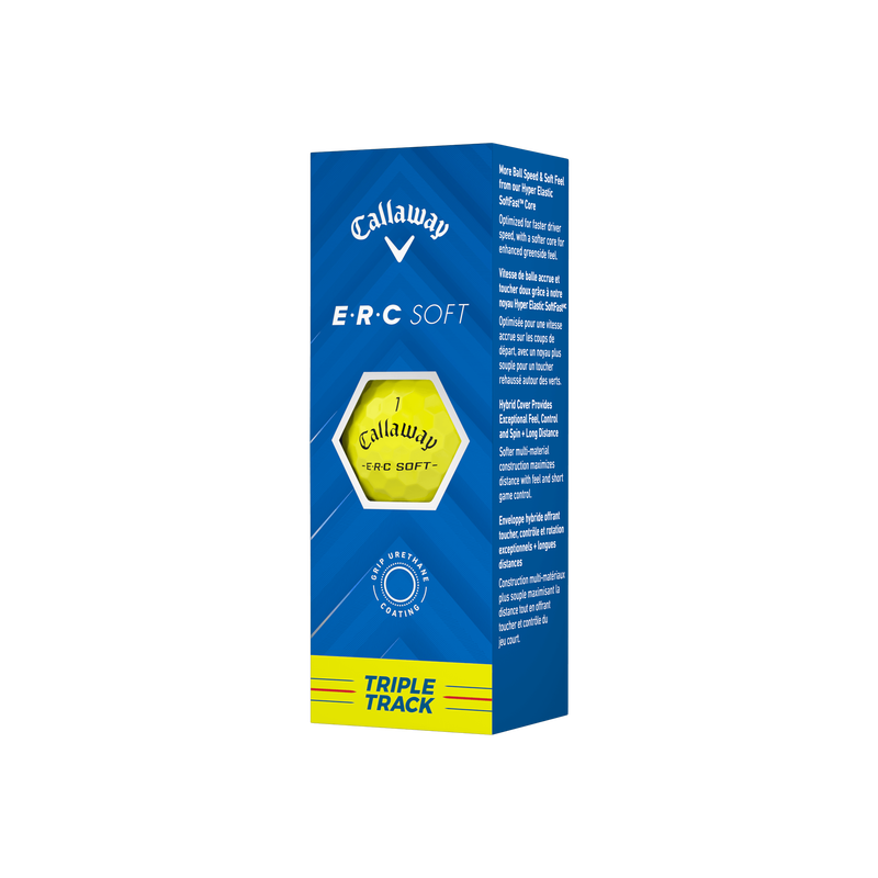 E•R•C Soft Triple Track Yellow Golf Balls - View 5