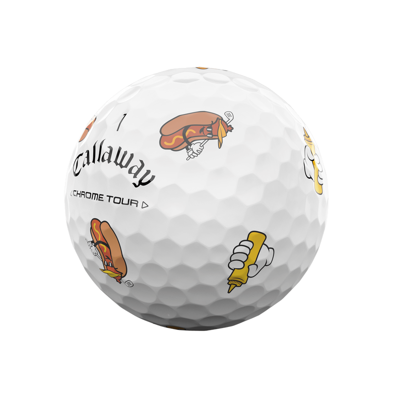 Limited Edition Chrome Tour Hot Dog Golf Balls (Dozen) - View 2