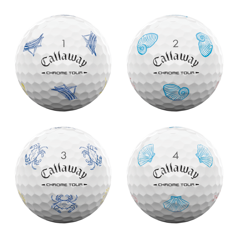Limited Edition Chrome Tour Coastal Summer Golf Balls (Dozen) - View 4