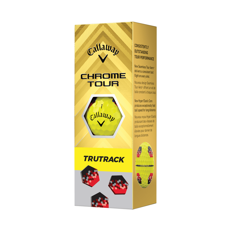 Chrome Tour TruTrack Yellow Golf Balls - View 5