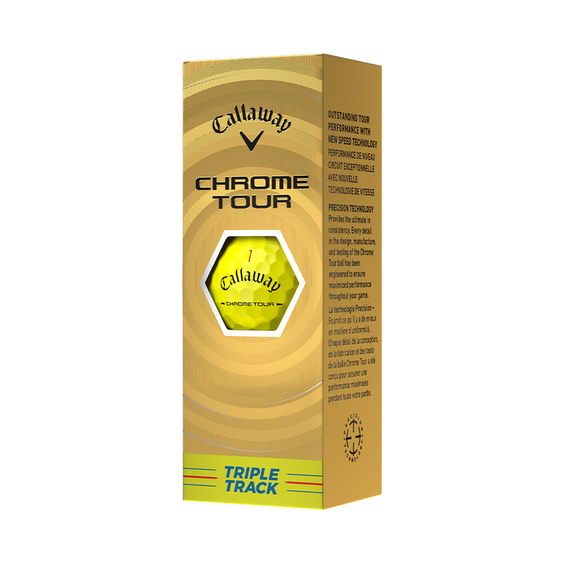 Chrome Tour Triple Track Yellow Golf Balls (Dozen) - View 6