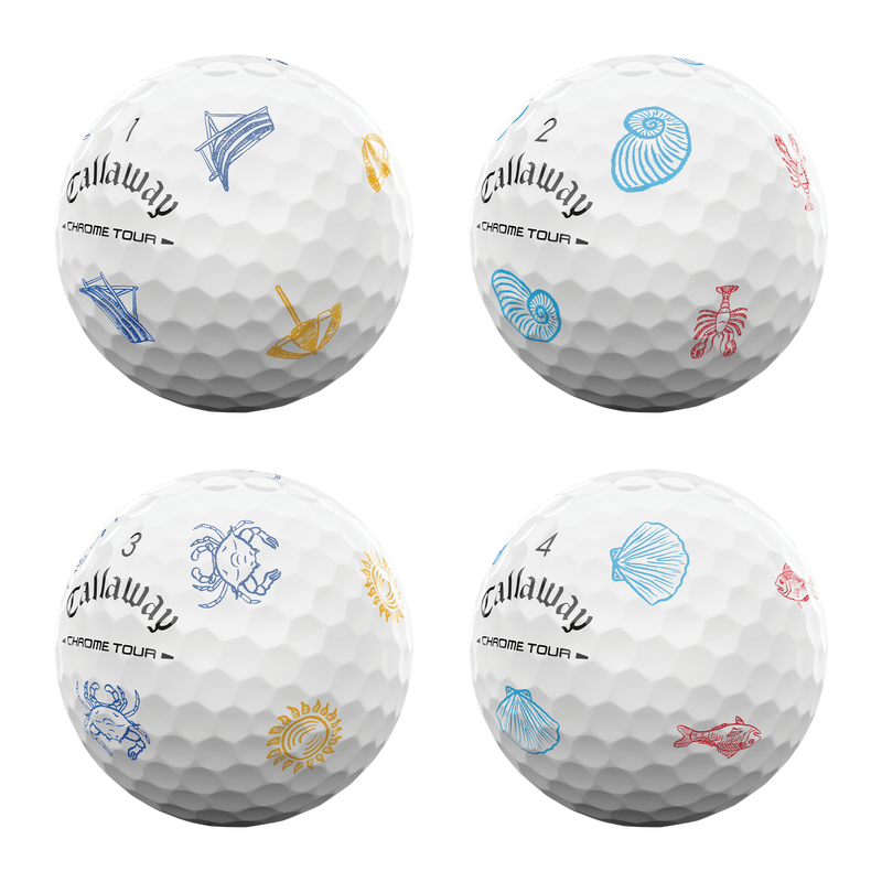 Limited Edition Chrome Tour Coastal Summer Golf Balls (Dozen) - View 3