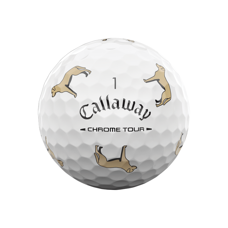 Chrome Tour Yellow Lab Dog Golf Balls (Dozen) - View 3