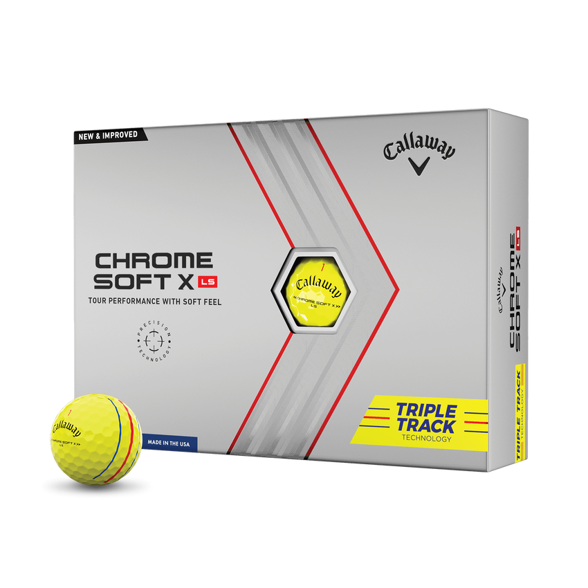 Chrome Soft X LS Triple Track Yellow Golf Balls (Dozen) - View 1
