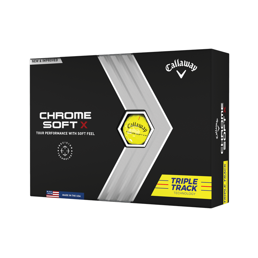 Chrome Soft X Triple Track Yellow Golf Balls (Dozen) - View 1