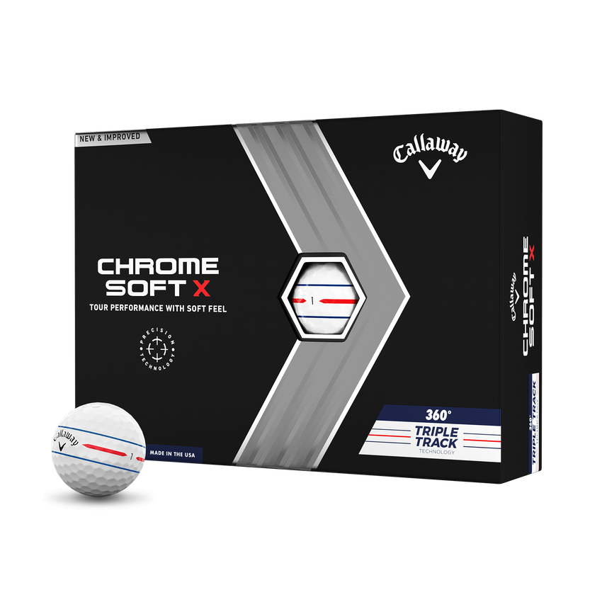 Limited Edition Chrome Soft X 360 Triple Track Golf Balls (Dozen) - View 1