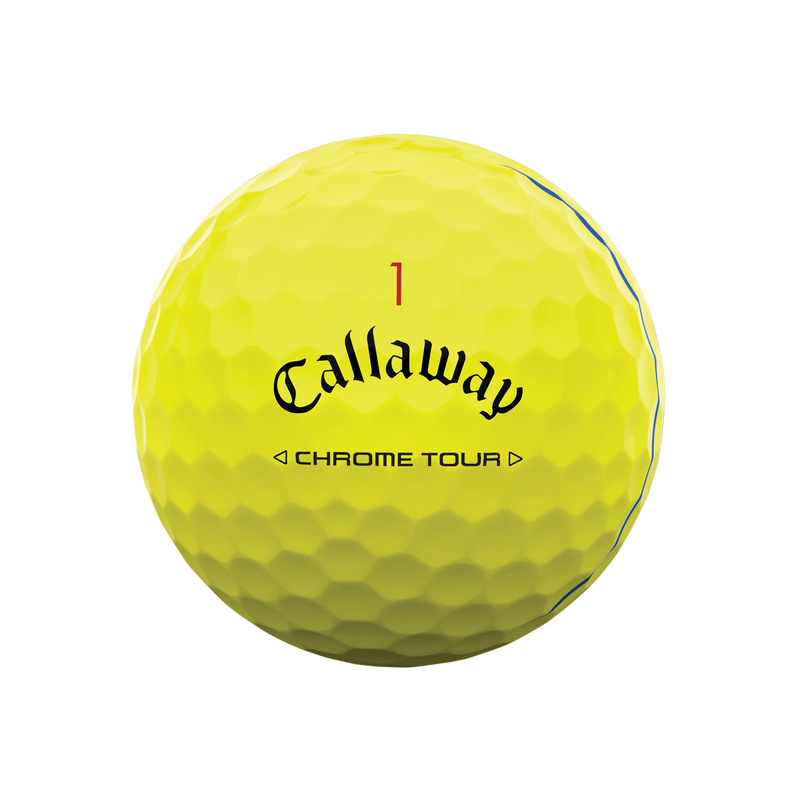 Chrome Tour Triple Track Yellow Golf Balls - View 3