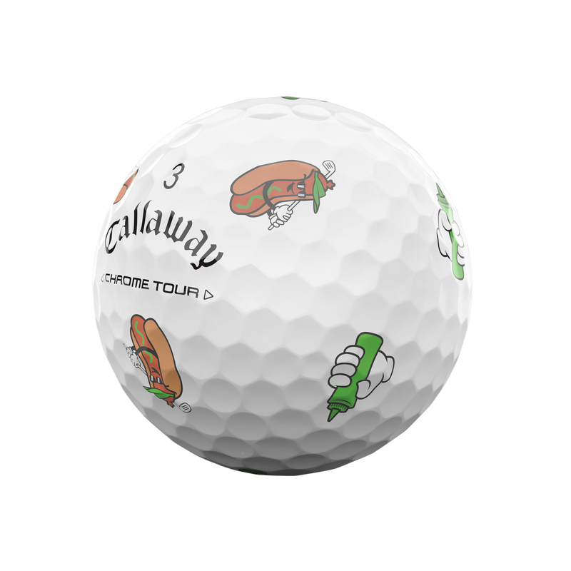Limited Edition Chrome Tour Hot Dog Golf Balls (Dozen) - View 12