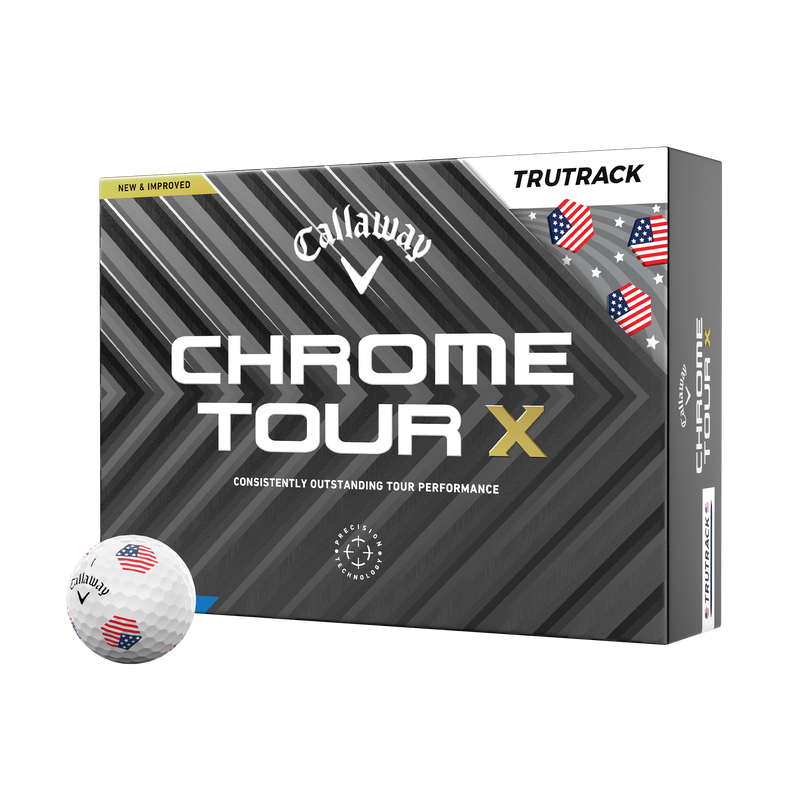 Limited Edition Chrome Tour X USA TruTrack Golf Balls (Dozen) - View 1