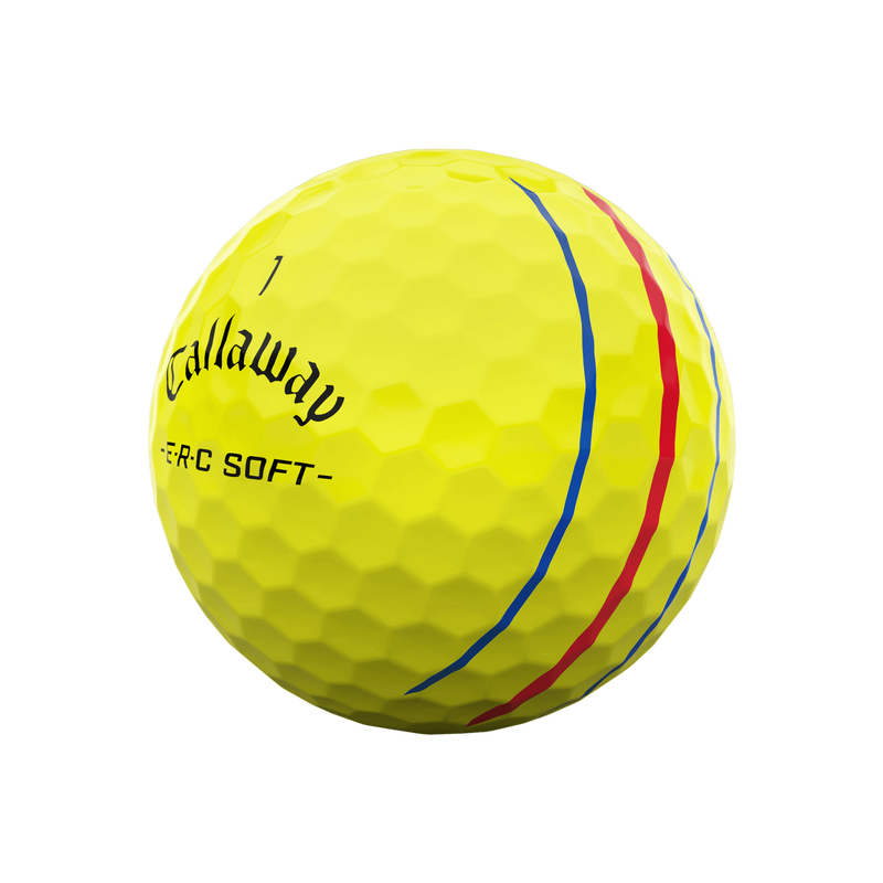 E•R•C Soft Triple Track Yellow Golf Balls - View 2