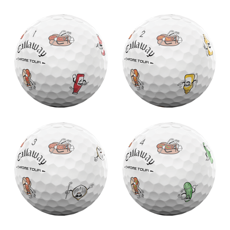 Limited Edition Chrome Tour Hot Dog Golf Balls (Dozen) - View 3