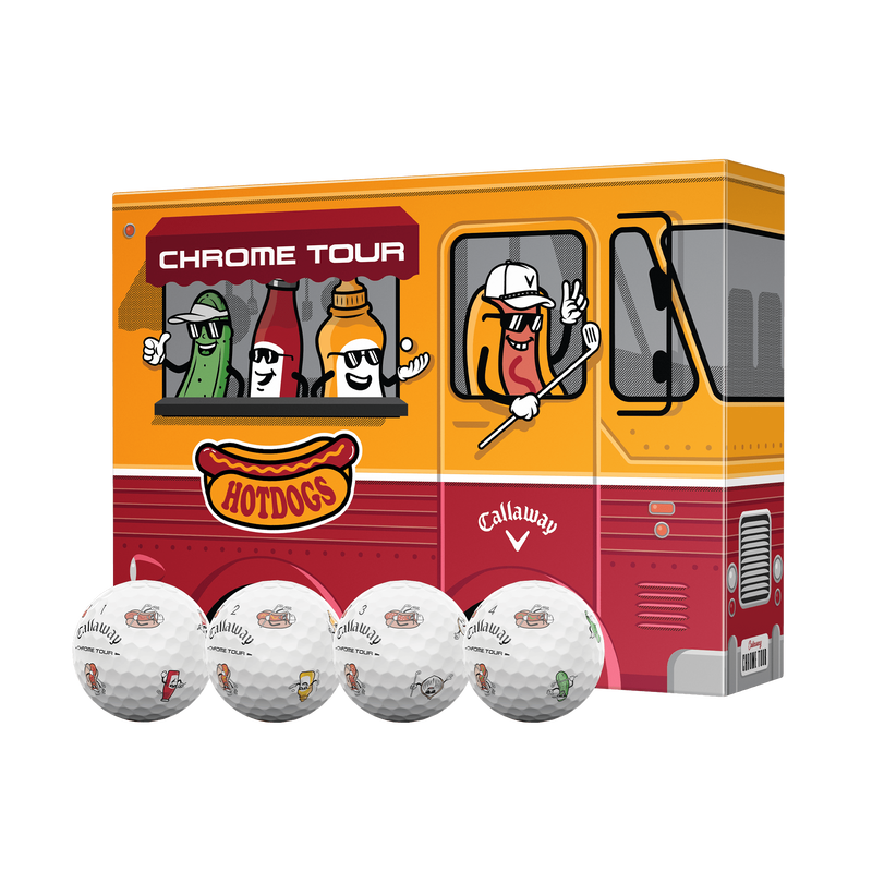 Limited Edition Chrome Tour Hot Dog Golf Balls - View 1