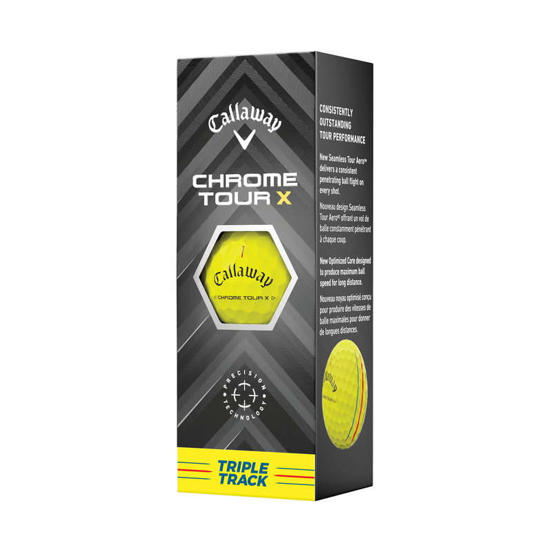 Chrome Tour X Triple Track Yellow Golf Balls - View 4