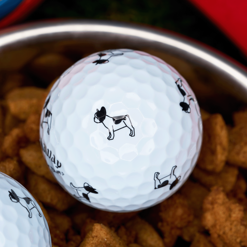 Chrome Tour Small Dogs: Pied French Bulldog Golf Balls - View 4