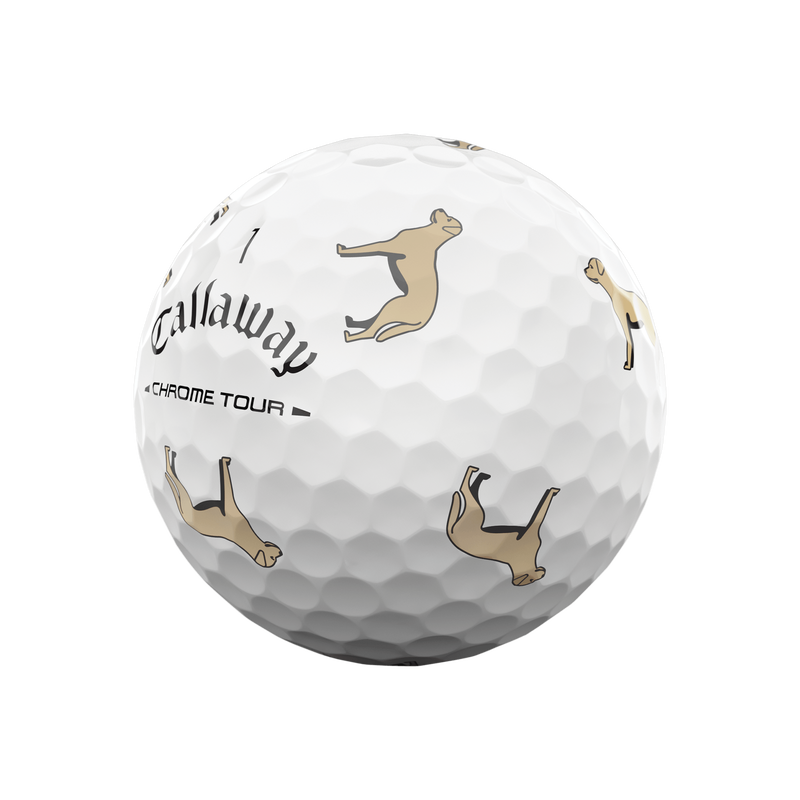 Chrome Tour Yellow Lab Dog Golf Balls (Dozen) - View 4
