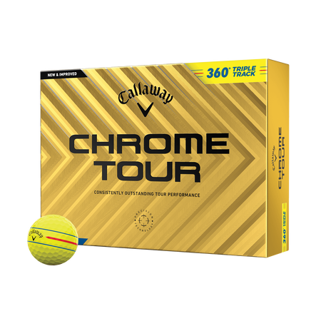 Chrome Tour 360 Triple Track Yellow Golf Balls