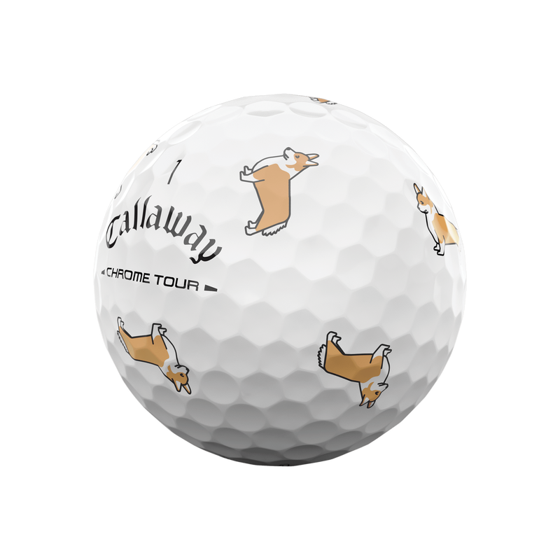 Chrome Tour Corgi Dog Golf Balls (Dozen) - View 4
