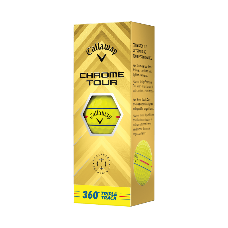 Chrome Tour 360 Triple Track Yellow Golf Balls - View 5